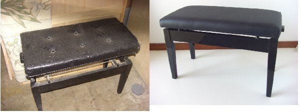 椅子張替えｄｉｙ 実例その４ ピアノ椅子張り替えセット キット 材料 椅子張替え自分で セットキット材料ウレタンクッションｄｉｙ